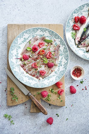 Céviche de sardine et framboises